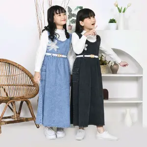 SinarbaruKids Overall Jeans Anak Perempuan Lavina Free Belt 3 - 12 Tahun Fashion