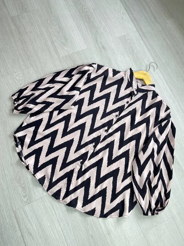 blouse oversize ELIZA lengan balon Katun rayon motif Baju Casual Motif baju kemeja wanita 0