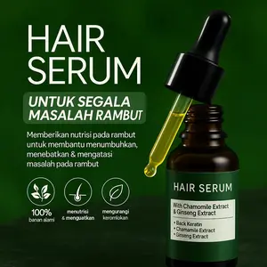 Hair Serum - Anti Hair Fall Treatment With Biotin Keratin Ginseng Chammomile Extract Mengatasi Rambut Kering & Rontok Mengkilaukan Menyuburkan Menghaluskan Rambut | hair growth s