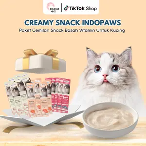 Pawsitive Official Snack Creamy 100 Pcs Multivitamin Paket Makanan Kucing Basah Sehat dan Bergizi Indopaws
