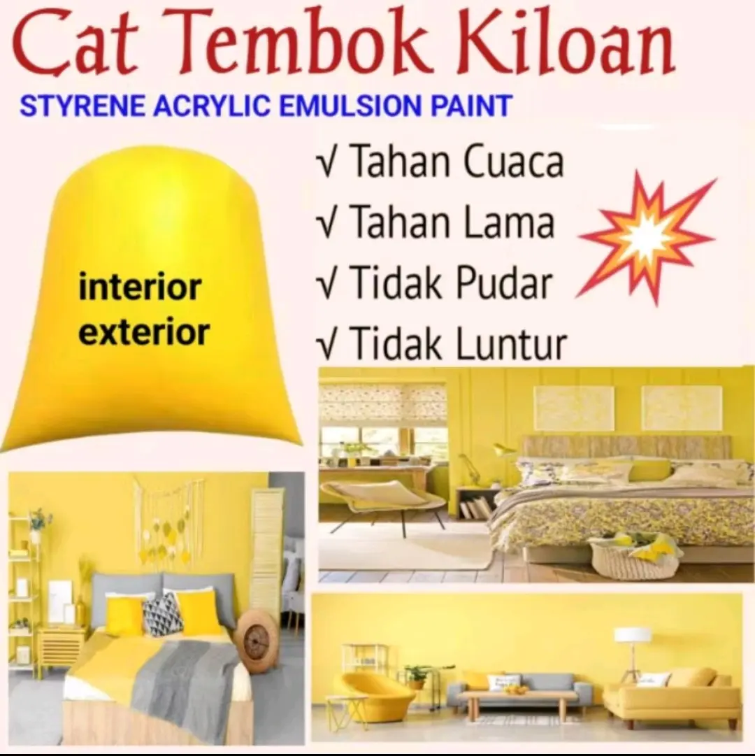 Cat Tembok Kiloan 1kg Super Anti-Kapur Anti-Rontok Anti-Bau