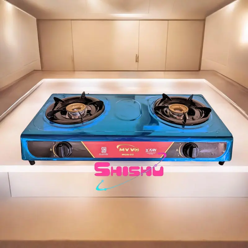 Kompor Gas 2 tungku SNI Tahan Karat Peralatan Masak Api Biru 2