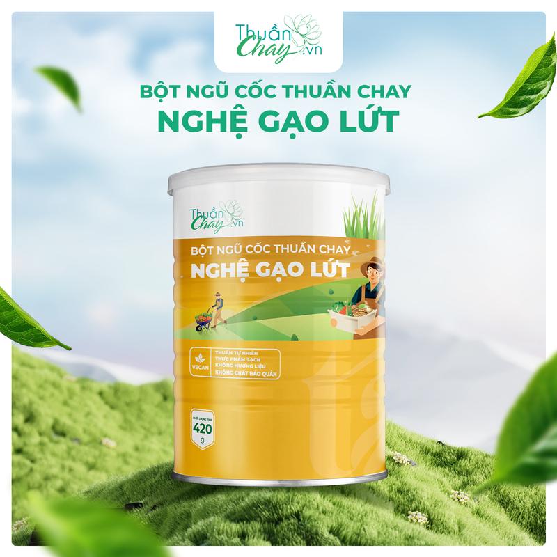 NGHỆ GẠO LỨT- Bột Ngũ Cốc Thuần Chay 420g