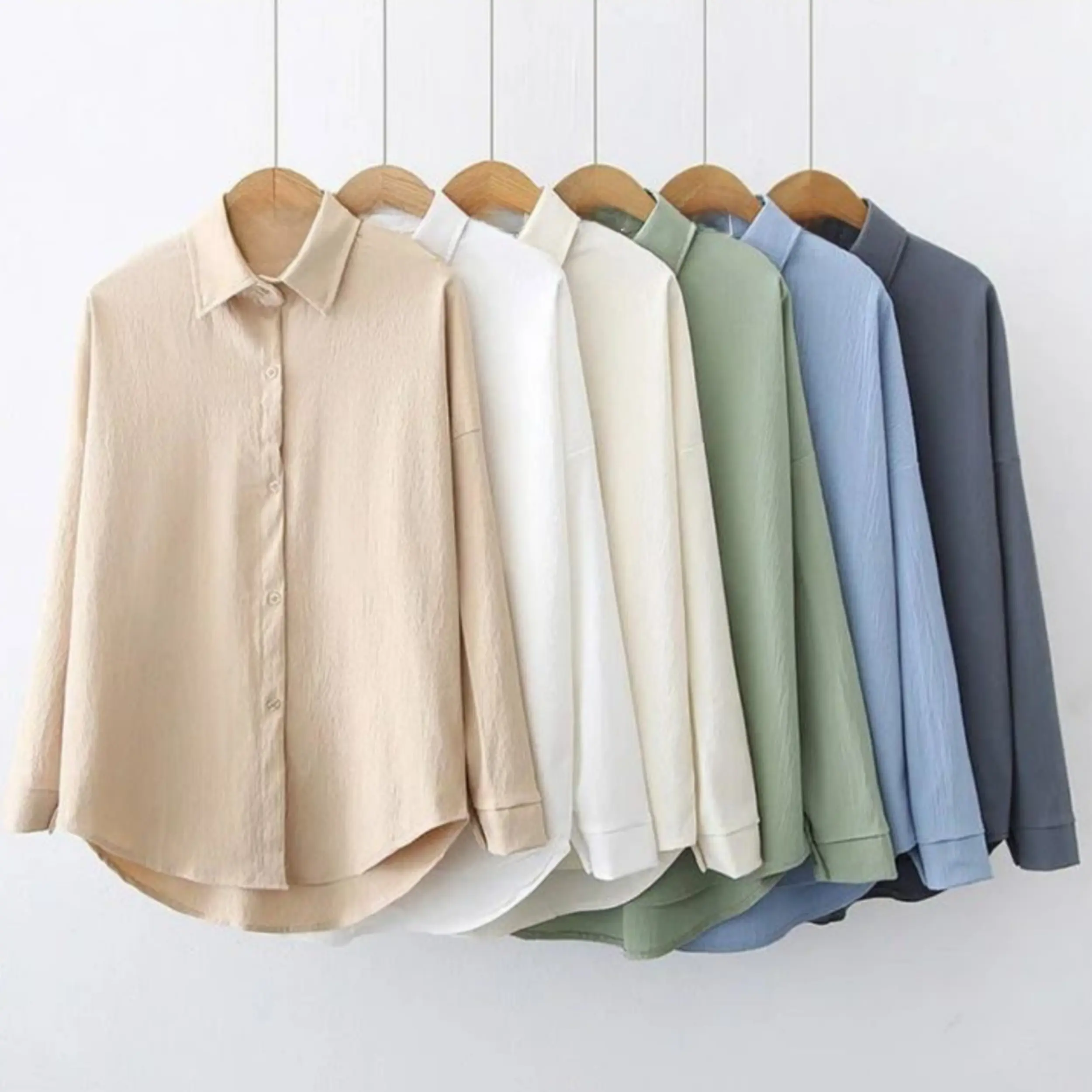 Blus Kemeja Wanita Lengan Panjang Basic Formal Shakila Twill Size M-L-XL-XXL - Atasan Kemeja Nyaman By DF Fashion