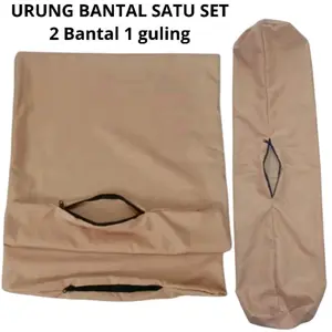 Satu Set Urung Bantal Guling Resleting Bahan Premium Motif Emboss