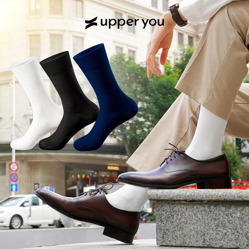 Tất Vớ Giày Tây Công Sở Họa Tiết Lưới Nổi Tinh Xảo UPPER YOU Cotton Úc Dày Dặn Thoáng Khí Khử Mùi - SNM4007
