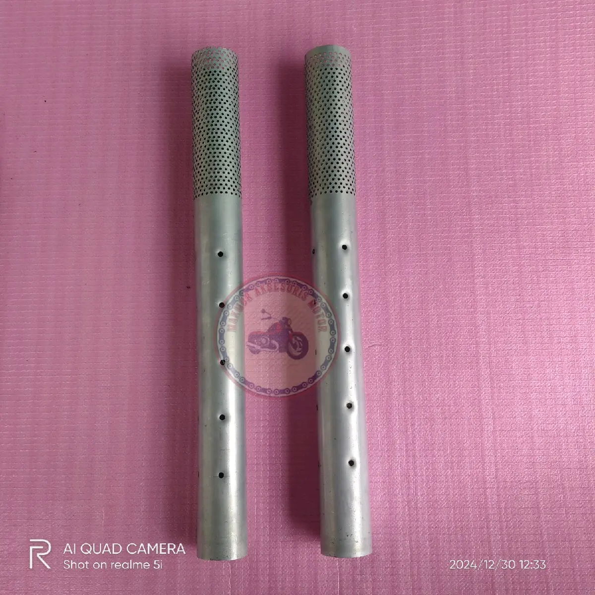 Saringan knalpot sarteng bor,saringan 1/4 bor,panjang 40 cm inlet/diameter 38 ukuran lobang 2mm  BEAT VARIO PCX NMAX MIO AEROX DLL,UNIVERSAL METIC Motorcycle