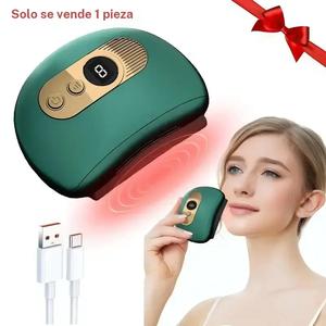 Mini Masajeador Facial Eléctrico Vibratorio Gua Sha, Dispositivo de Calefacción de Vibración Profunda Caliente y Frío, Herramienta Portátil para Levantar el Rostro para Uso Doméstico