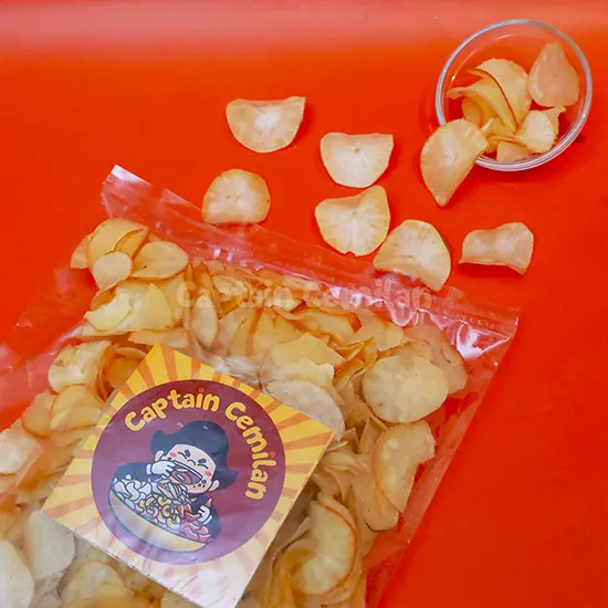 1 KG - Keripik Singkong Rasa Original Asin gurih Captain Cemilan food Snacks Makanan Chips Pedas Jajanan 4