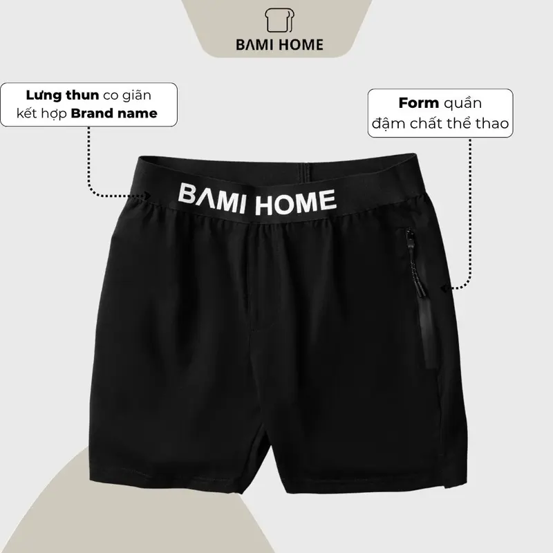 Quần short nam BAMIHOME, quần gym chất liệu cotton co giãn, thoáng mát thấm hút mồ hôi tốt QG03 4