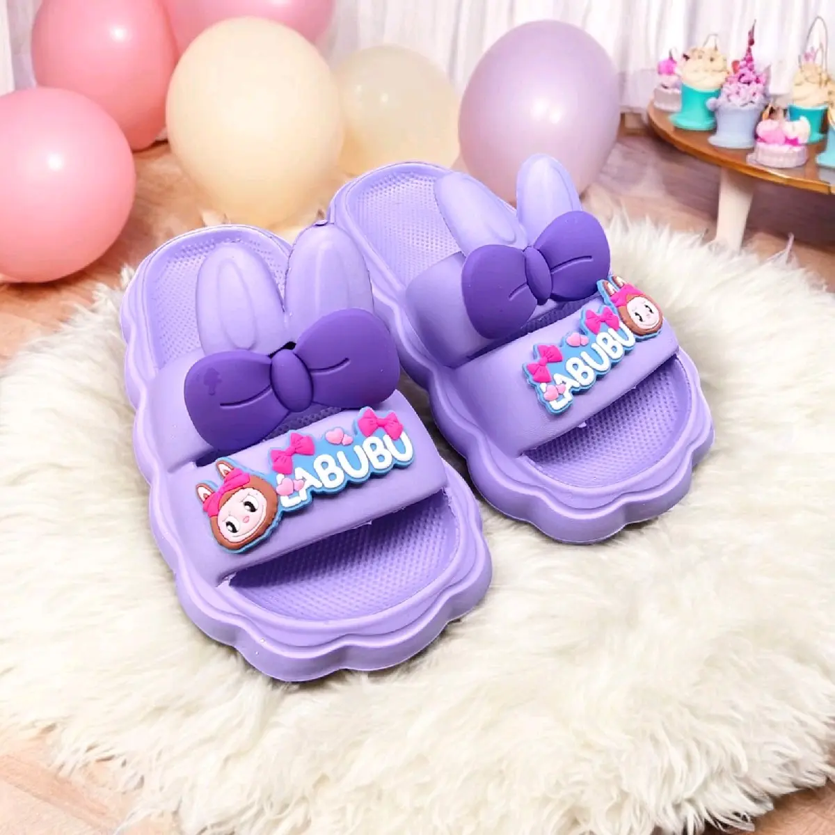 Sandal Anak Labubu Perempuan Motif Pita Labubu HL2212 Sandal Jelly Eva Rubber Ringan Nyaman Bahan elastis Fashion
