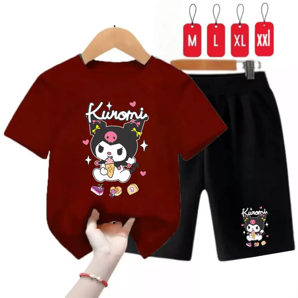 SETELAN ANAK-ANAK COWOK DAN CEWEK KUROMI ICE CREAM  /  BAJU ANAK-ANAK LAKI - LAKI DAN PEREMPUAN / KAOS ANAK SET ANAK PRIA DAN WANITA ST02