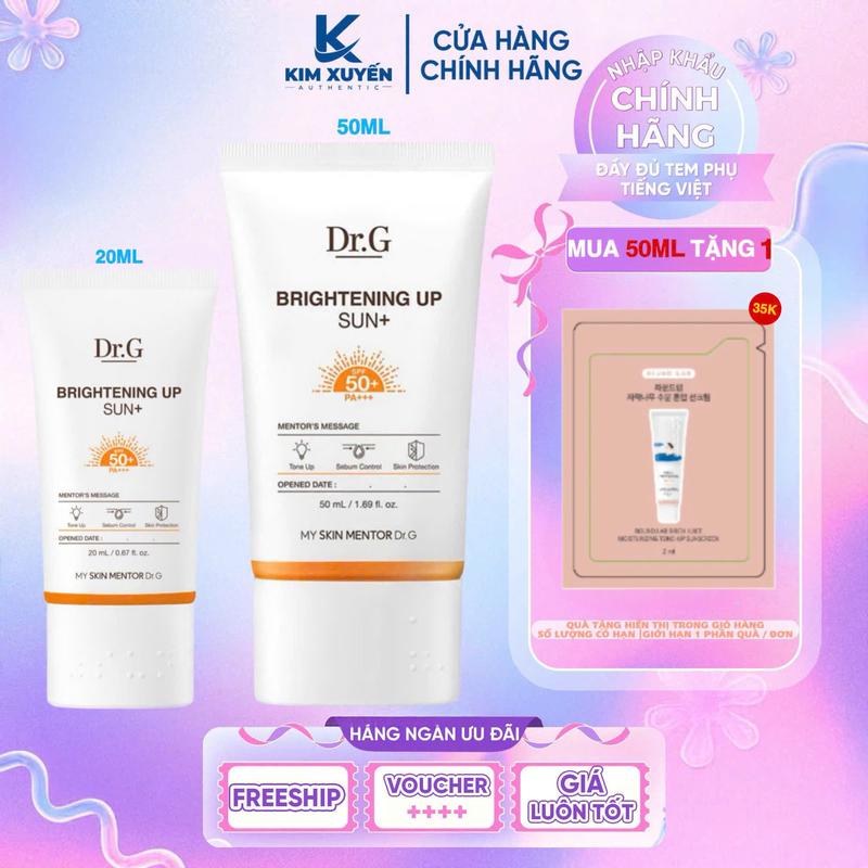 CAM Kem chống nắng DrG Brightening Up Sun+ 20ML 50ML 50ML TẶNG GÓI ROUND LAB 2ML