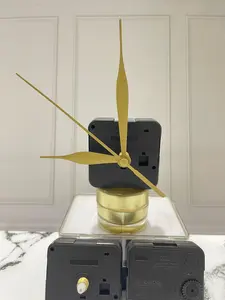 Mesin Jam Dinding KAIWA Standard Hitam Gold Hemat Baterai Jarum