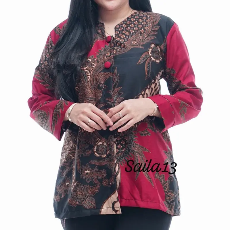 Baju Batik Wanita Atasan Blouse Kerja Casual Terbaru 2024 M L XL XXL 8