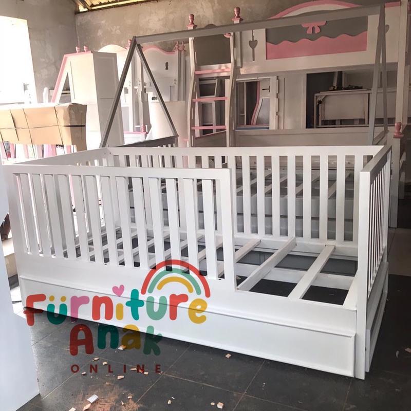 Tempat tidur anak sorong pagar 1