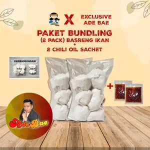 [EXCLUSIVE Adebae] [iBooming] Paket Bundling [2 pack] basreng ikan/ayam +2 chili oil sachet  Makanan