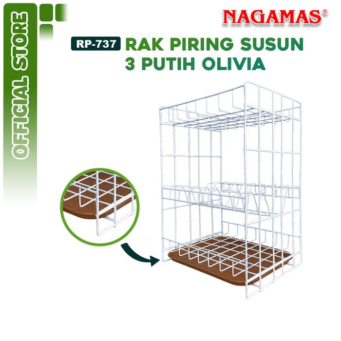 Gambar Nagamas Rak Piring Susun 3 Putih Nampan Olivia Plastik  / Rak Piring Besi Anti Karat dari Nagamas Official Store Kota Tangerang Tokopedia
