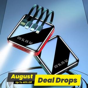 10000mAh Power Bank, 4 In 1 Portable Mobile Charger, USB Rechargeable Power Bank with Digital Display & LED Light for Home Office Outdoor Travel