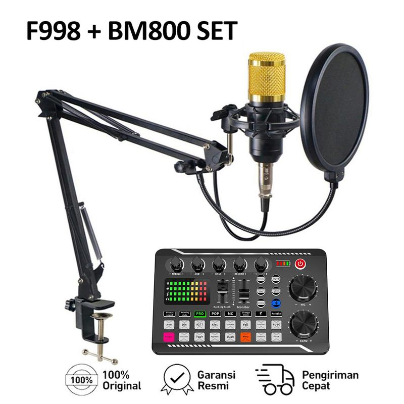 NEW F998 + BM800 Set Sound Card Microphone Kit Audio Mixer Vocoder ...