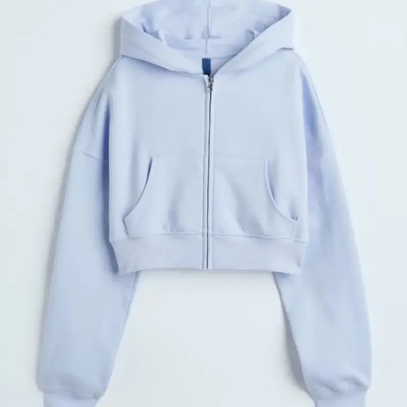 Crop zipper Hoodie bahan tebal dan lembut 7