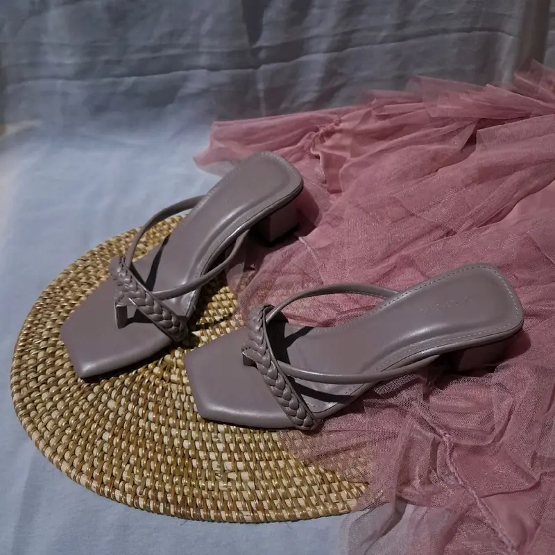 high heels wanita D3-07 sandal model kepang terbaru simple murah 1