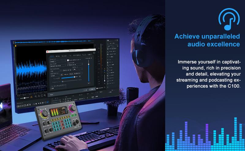 Product Introduction of Wireless sound card, hosabely, all round, intelligent noise reduction, OTG output, DSP chip, help you receive live broadcast singing and adjusting, suitable for mobile phone and laptop computer audio processor 1