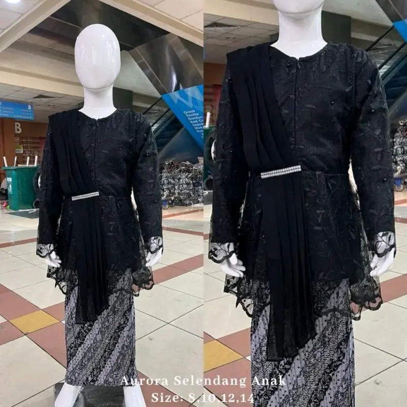 Rohmah Kebaya - Setelan Kebaya Kartini Anak Sd / Kebaya Aurora Selendang / Kebaya Anak Terbaru / Kebaya Wisuda Anak Sd