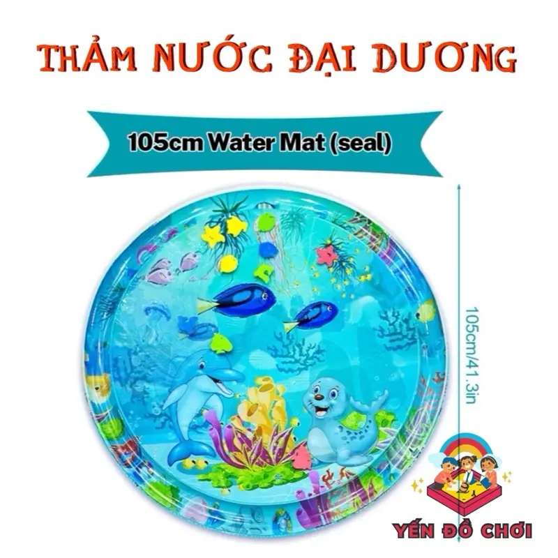 (Size 105 hoặc 100 và 65cm Tặng bơm)Thảm nước Đệm nước cho bé chống tràn,mùa hè mát lưng giúp bé không bị nóng Đồ chơi trẻ em ( 105,100,65 hoặc hình chữ nhật)