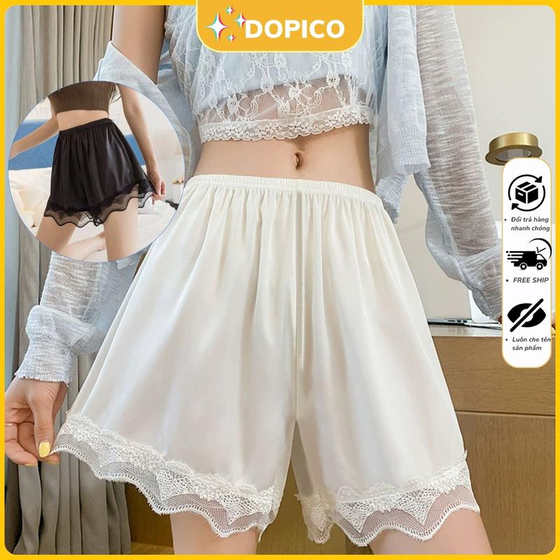 Quần short đùi nữ mặc trong váy, Quần Ngủ Women chất thun lạnh mềm mại thoáng mát ren viền gợi cảm DOPICO V550 sợi polyester trang trọng quần  lót  nữ  đúc  su