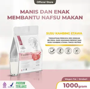 Wegen - Ternak Syams Susu Kambing Tinggi Kalori dan Protein Rasa Strawberry 1 Kilogram | Surplus Bulking