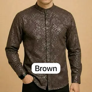 Kemko BALVIN Pria Lengan Panjang Harga pabrik. Motif 2026 Brown Desain Unik Kenyamanan Ideal untuk Aktivitas Sehari-hari