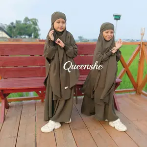 gamis anak terbaru SYAHIRA 3in1 khimar2-15th BY QUEENSHE FASHION