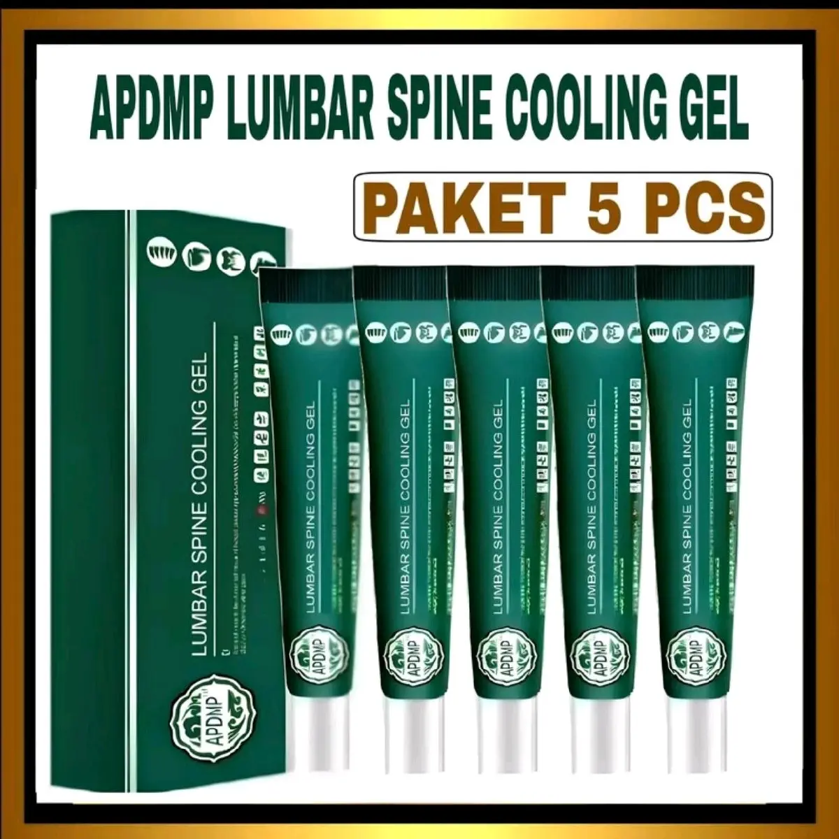 PAKET HEMAT 5 Pcs LUMBAR SPINE COOLING GEL ORIGINAL MENGATASI ENCOK , NYERI LUTUT, PINGGANG, SYARAF KEJEPIT