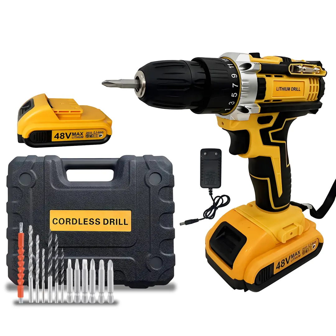 Parafusadeira Furadeira 48V 2 Baterias Com Maleta e Acessórios Completo