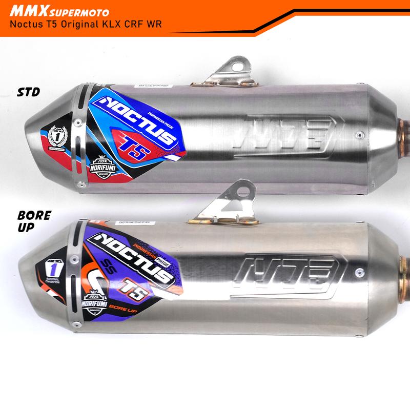 NORIFUMI NOCTUS T5 & T4 Original Knalpot CRF 150 KLX 150 WR 155 Type STD & Bore Up Full Stainless Suara Ngebas Adem 1