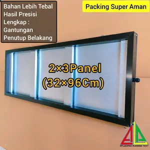 Frame Bingkai Running Text 3 Panel 2Baris 32×96Cm Outdoor/Indoor