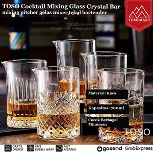 Cocktail mixing glass crystal bar mixing pitcher gelas mixer tebal bartender mocktail whiskey cocktail stirring glass