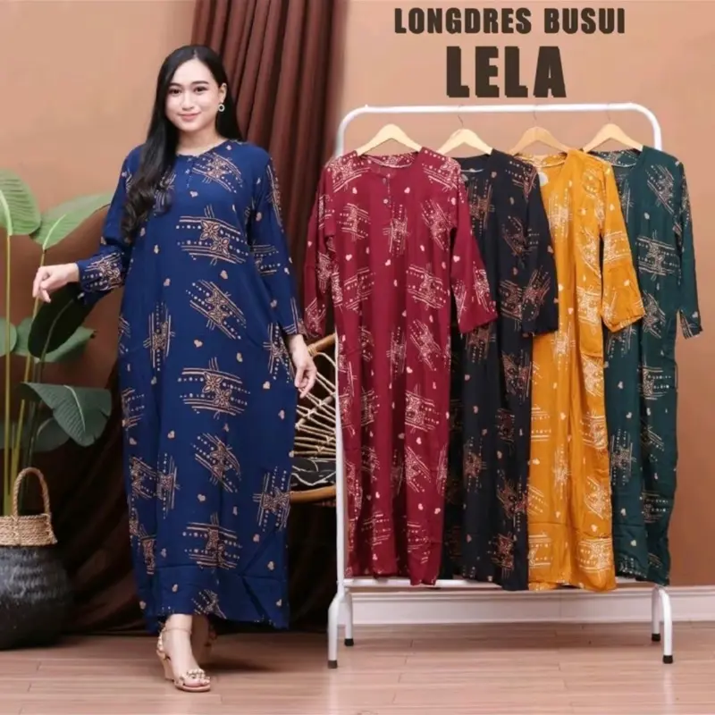 Aneka Daster Hits Ld110 100rb dapat 3pcs Daster Lengan Panjang Nyaman Wanita Rayon Kancing 4