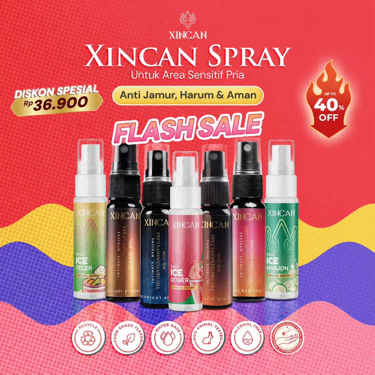 TERLARIS - Xincan Perlindungan Anti Bacterial Aromatic Hygiene Care Spray - Efektif Perawatan Tubuh Pria XINCAN Spray Cooling Perawatan Pribadi Pria - Aroma Segar mengurangi Gatal akibat jamur Mencerahkan