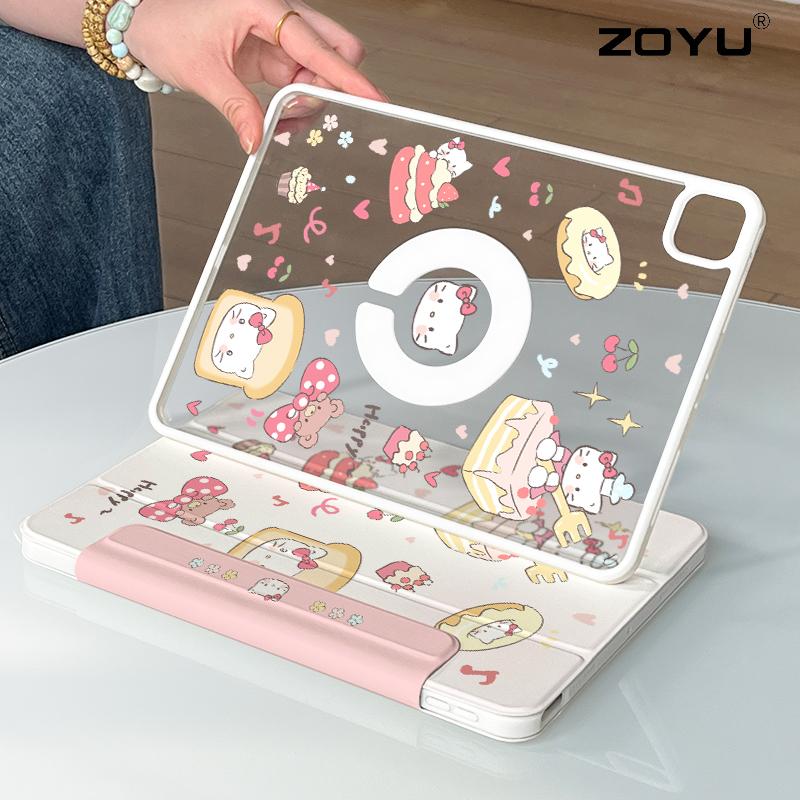 ZOYU Ốp lưng iPad 2025, Air 7 M3 thế hệ thứ 6 M2 11 13 inch, Pro m4 11 inch và 13 inch, thế hệ thứ iPad 11 10, Air 4/5 10,9 inch, 7/8/9 10,2 inch, Pro 11 12,9 inch, Mini thế hệ thứ 6/7 8,3 inch, Dễ thương 2 trong 1 có thể tháo rời bằng nam châm Case Titan