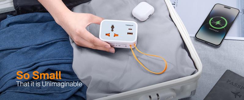 Product Introduction of TESSAN PD20W Universal Socket Extension Type-C Cable Multi Plug with USB & Type C, Phones Adapter 5