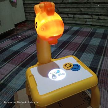 Product Review of Meja Belajar Projector Painting Meja menggambar Anak Mainan Furniture Edukasi Melukis Mewarnai Anak SPEEDS 025-3 from s**o 1