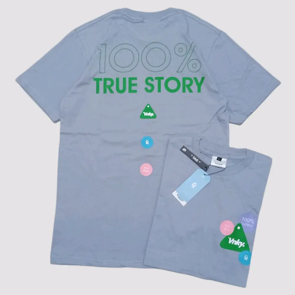 Kaos Distro Original / Tshirt Distro / Baju Distro SEVENKEY 100 Percent Blue Grey