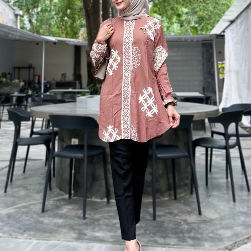 BLOUSE NAJAH BAHAN RAYON TEBAL UKURAN L, XL, XXL BLOUSE MUSLIM CANTIK. Kancing Kerah Basic 5