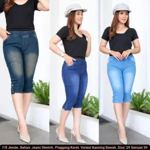 Celana Jegging Jeans 7/8 Jessie Wanita Slimfit Stretch