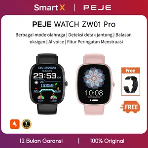 【COD】PEJE Smartwatch Wanita ZW01 Pro – Jam Tangan Pintar AI Voice Panggilan Bluetooth Wallpaper Custom Desain Ringan Anti Air IP68 Mode Olahraga Garansi | Resmi 1 Tahun