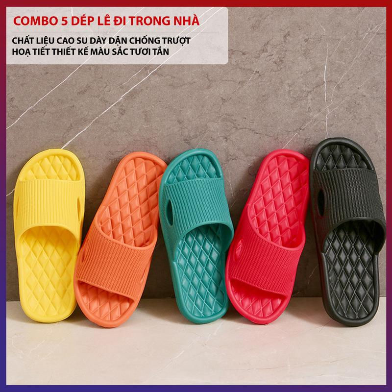 COMBO Dép Siêu Mềm Đi Trong Nhà, Văn Phòng, Nhà Tắm, Hạn Chế Trơn Trượt Màu…