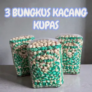 3 BUNGKUS KACANG KUPAS 250 GRAM X 3 = 750 GRAM (BIJI KECIL)