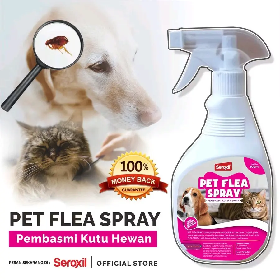[AC] ANTI KUTU HEWAN SPRAY 500 ML - SEROXIL PET FLEA SPRAY - SEMPROTAN ANTI KUTU ANJING KUCING